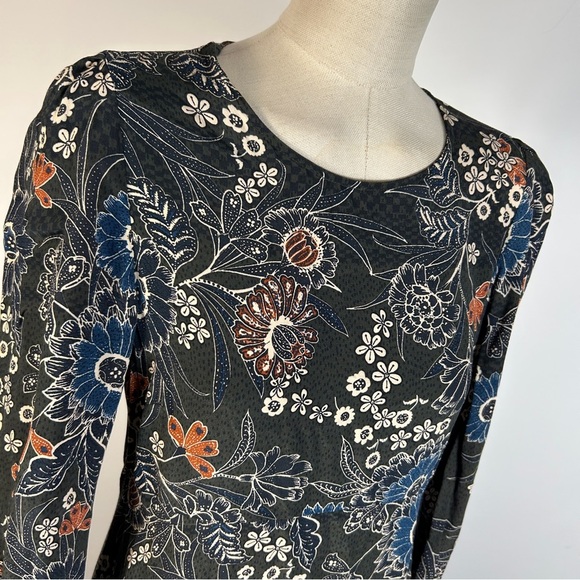 ❤️ Zara Floral Long Sleeve Dress - Black, Blue, Orange M - Picture 3 of 12